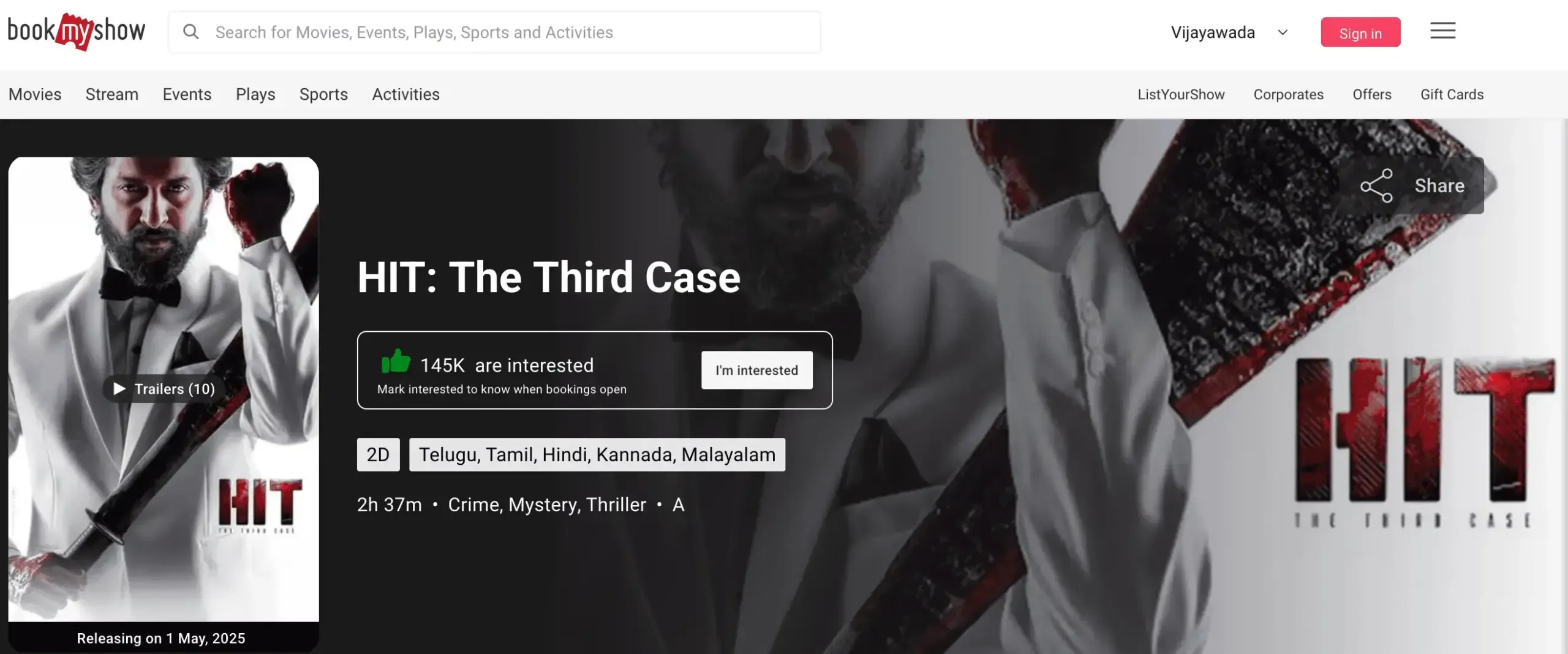 Why HIT 3 Bookings Are Yet to Open in Andhra Pradesh